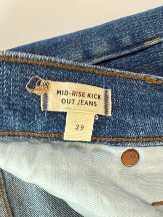 Madewell Jeans Womens 29 Mid Rise Kick Out Crop Stretch Raw Hem - Picture 7 of 12